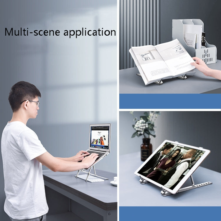 Oatsbasf Z02 Laptop Increasing Cooling Bracket Aluminum Alloy Desktop Adjustable Bracket(Gray) by Oatsbasf