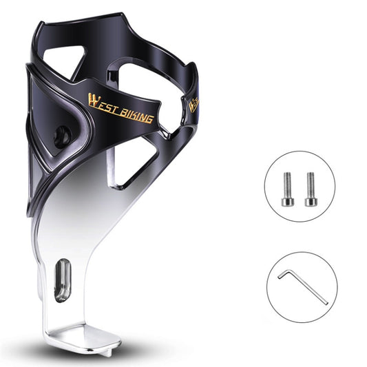 WEST BIKING YP0704033 Bicycle Gradient Water Bottle Holder PC Colorful Cup Bracket(Black Silver Gradient) by WEST BIKING