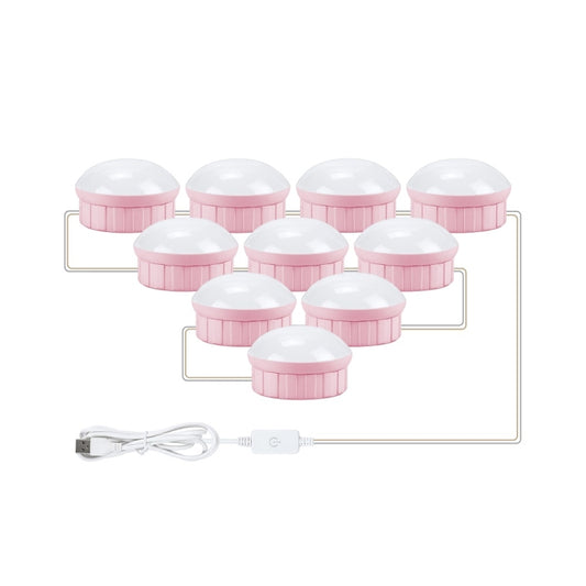 10 LEDs Mirror Front Light Dimmable Makeup Mirror USB Touch Control Light(White Light) by buy2fix