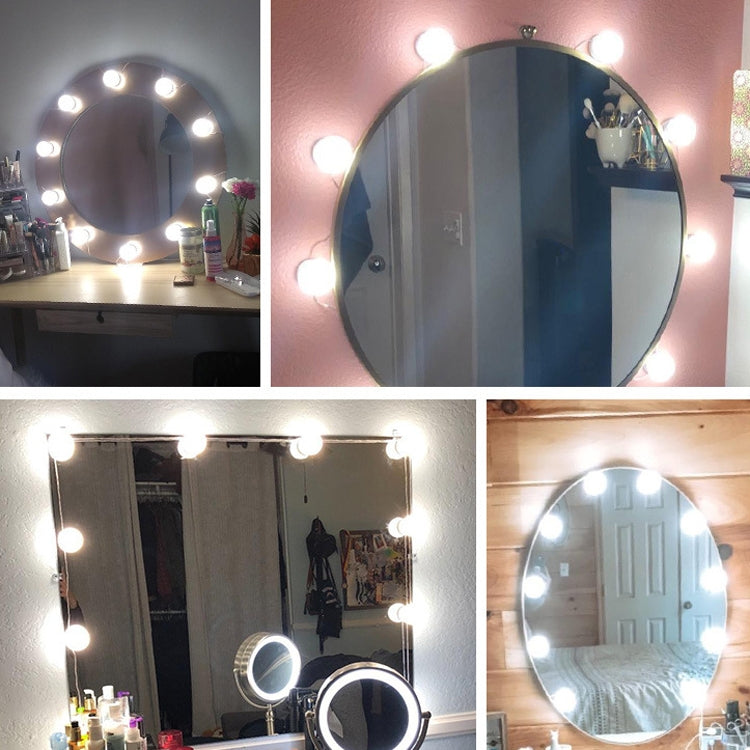 14 LEDs Mirror Front Light Dimmable Makeup Mirror USB Touch Control Light(White Light) by buy2fix