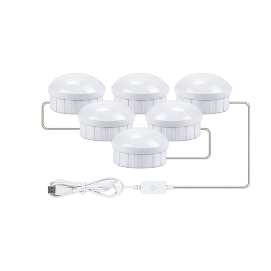 6 LEDs Cosmetic Room Bathroom Mirror Front Light USB Three-Color Dimming Light by buy2fix