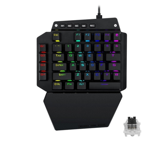 K700 44 Keys RGB Luminous Switchable Axis Gaming One-Handed Keyboard, Cable Length: 1m(Black Shaft) by buy2fix