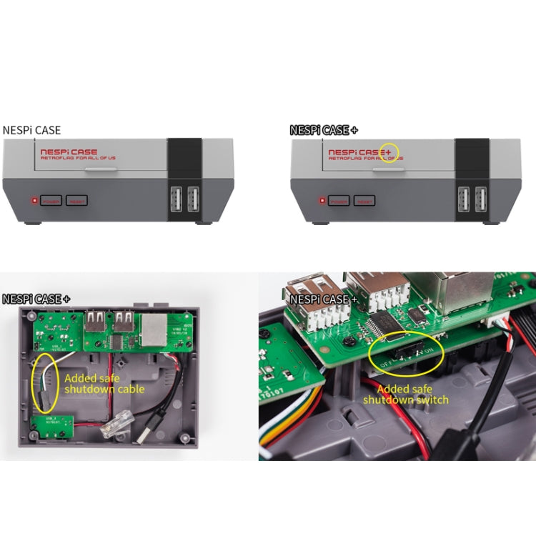 Retroflag NESPi Case+ Game Console Box With LED Indicator For Raspberry Pi by Retroflag