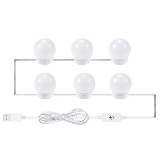 3 Color Temperature Mirror Front Lamp USB Simple Bathroom Makeup Light Bulbs, Power source: 6 LEDs by buy2fix