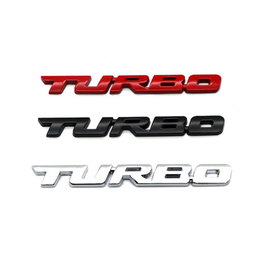 8 PCS Car Alloy Modified Turbocharged TURBO Metal Car Sticker Sports Body Sticker Car Tail Label Side Decoration Sticker, Model: Large 12 X 1.4cm(Black) by buy2fix