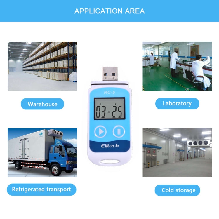 TTE35065 Digital USB Temperature Data Logger for Warehouse Storage, Refrigerated, Cold Storage and Laboratory by buy2fix