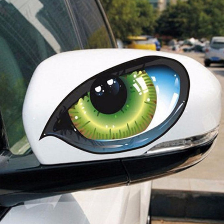 1pc Car Reflective Car Sticker Rearview Mirror Eye Funny Sticker 3D Scratch Blocking Body Sticker Decorative Sticker(Vital Orange) by buy2fix