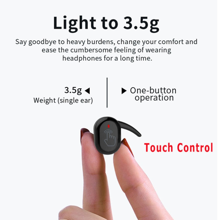Y30 Wireless Bluetooth Headset 5.0 In-Ear Mini Earphone, Colour: Black by buy2fix