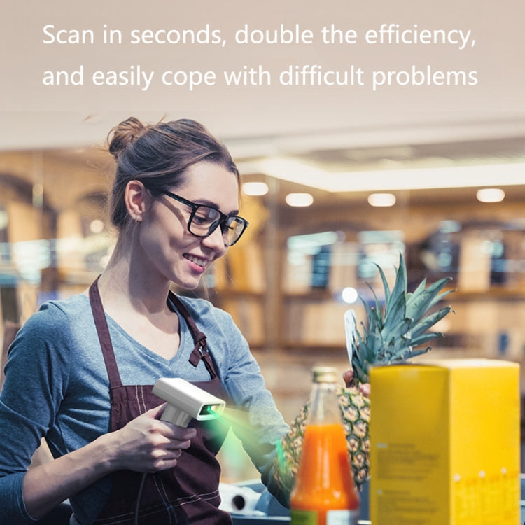 Deli Express Single Scanner Cashier Scanner, Specification: White Wired by Deli