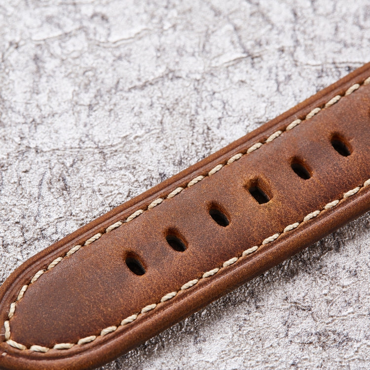 Quick Release Watch Band Crazy Horse Leather Retro Watch Band For Samsung Huawei,Size: 20mm (Dark Brown Black Buckle) by buy2fix