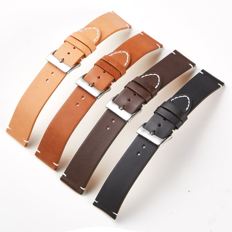 First Layer Retro Cowhide Frosted Leather Quick Release Universal Watch Band, Size: 22mm(Light Brown) by buy2fix