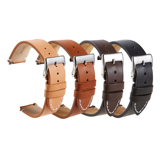 First Layer Retro Cowhide Frosted Leather Quick Release Universal Watch Band, Size: 24mm(Light Brown) by buy2fix