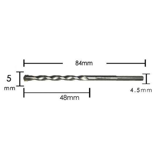 2pcs Hand Electric Drill Shock Drill Wall Mix Soil Cement Wall Construction Drill Bit, Model: 5x84mm Triangle Handle by buy2fix