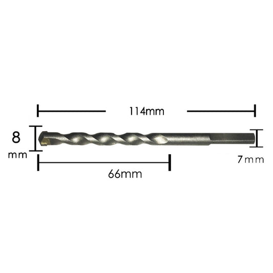 2pcs Hand Electric Drill Shock Drill Wall Mix Soil Cement Wall Construction Drill Bit, Model: 8x114mm Triangle Handle by buy2fix