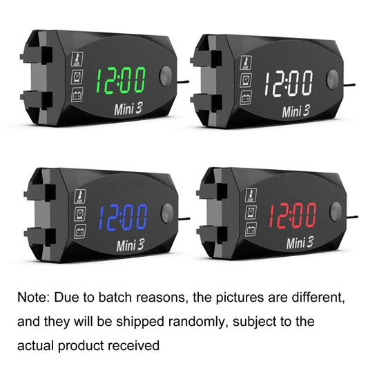 Voltage Clock And Temperature 3 In 1 LED Electronic Meter Large-Screen Digital Display Waterproof And Dustproof Voltmeter(White Light) by buy2fix