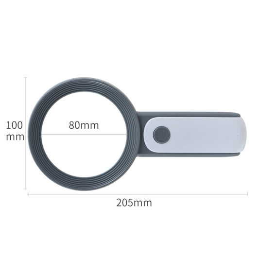 30 Times 18 LED Cool Warm Light HD Elderly Reading Repair Glass Magnifier(Gray White) by buy2fix