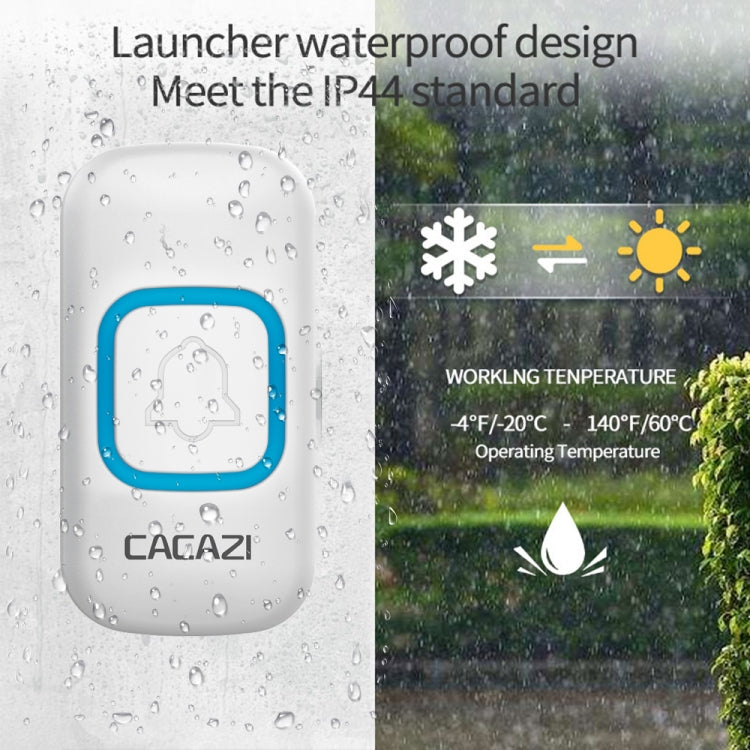 CACAZI V028F Wireless Music Doorbell without Battery, Plug:US Plug(White) by CACAZI