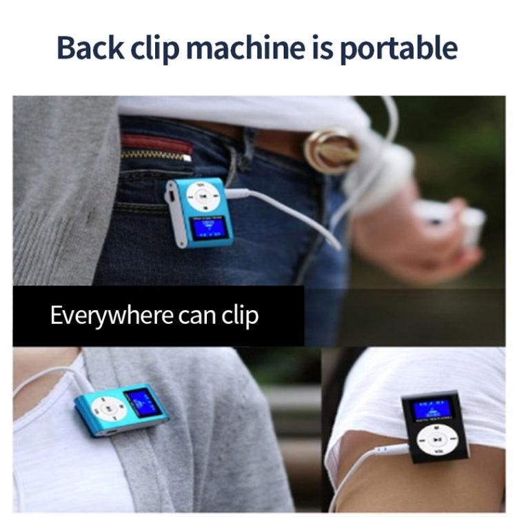 512M+Earphone+Cable Mini Lavalier Metal MP3 Music Player with Screen(Blue) by buy2fix