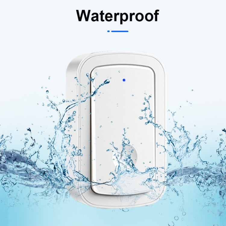 CACAZI A19 1 For 1 Wireless Music Doorbell without Battery, Plug:US Plug(White) by CACAZI