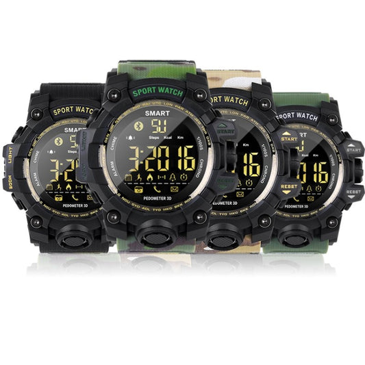 EX16S Sports Smart Watch IP67 Waterproof Outdoor Bluetooth Remote Pedemeter Long Standby (Black) by buy2fix