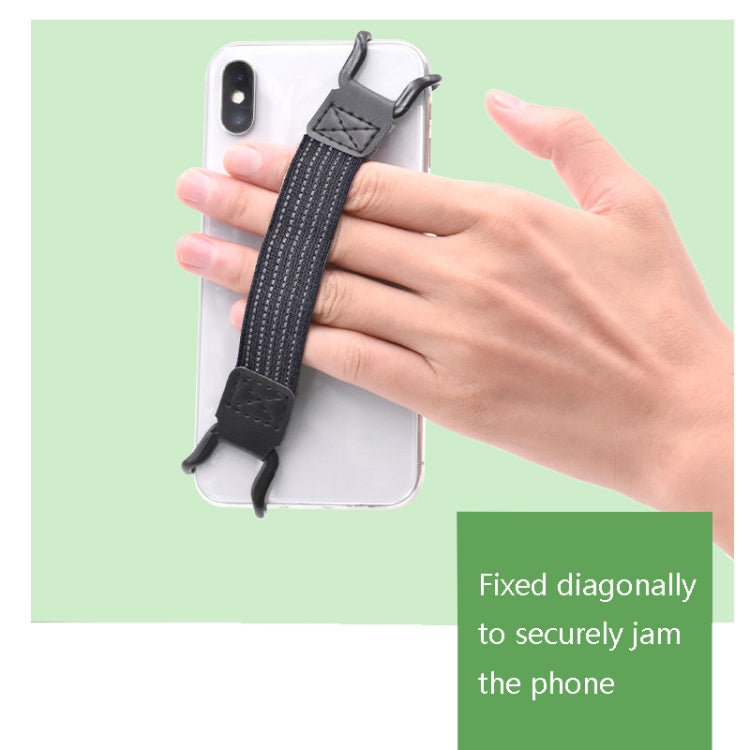 5 PCS Mobile Phone Back Strapping Bracket Lazy Phone And Tablet Back Stick Bracket, Style: 2 x 20cm (Black Iron Buckle) by buy2fix