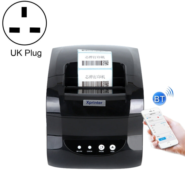 Xprinter XP-365B 80mm Thermal Label Printer Clothing Tag Supermarket Barcode Printer, Plug: UK Plug(Bluetooth Version) - Receipt Printers by Xprinter | Online Shopping UK | buy2fix