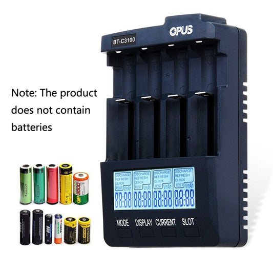 OPUS BT-C3100 Smart Smart Digital Intelligent 4-Slot Battery Charger(EU Plug) by OPUS