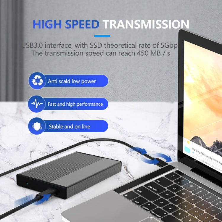 Blueendless 2.5 inch Mobile Hard Disk Box SATA Serial Port USB3.0 Free Tool SSD, Style: MR23G -A Port by Blueendless