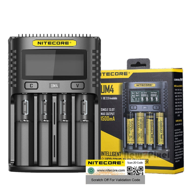 NITECORE Smart LCD Display Automatically Activates Repair USB 4-Slot Charger(UM4) by NITECORE