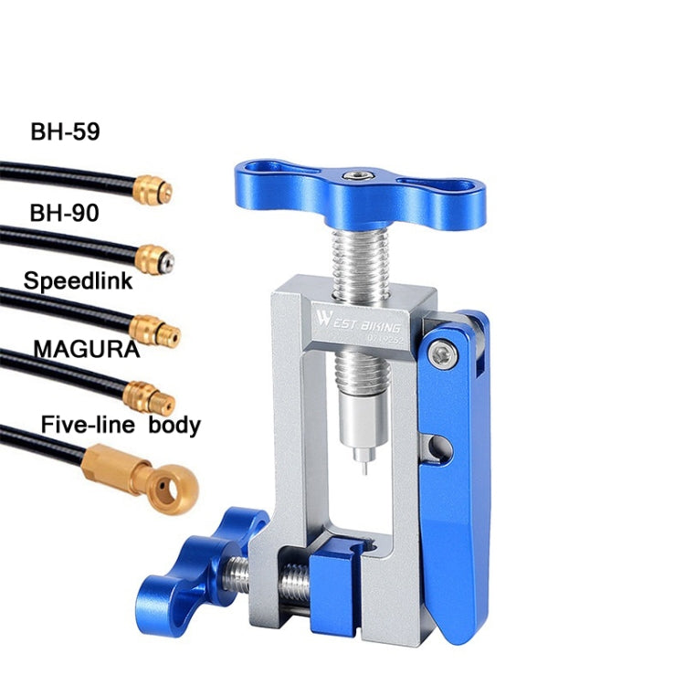 WEST BIKING YP0719252 Bicycle Oil Needle Installation Tool Cycling Tubing Jack Repair Tool(Silver Blue) by WEST BIKING