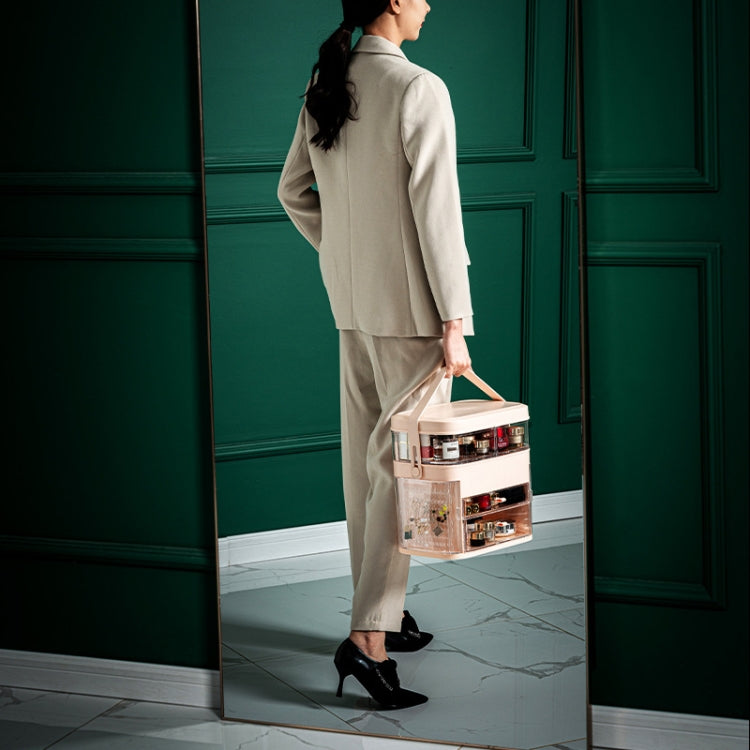 1003 Cosmetic Storage Box Desktop Dust-Proof Skin Care Products Large-Capacity Rack, Specification: Normal Style (Peacock Green) by buy2fix