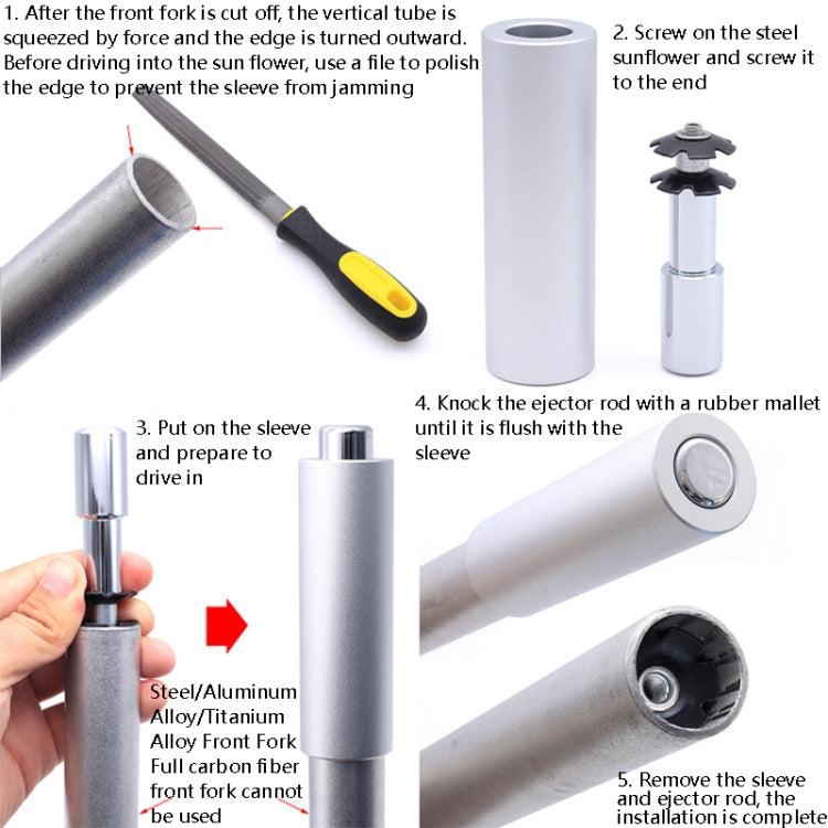 Mountain Road Bicycle Headset Installation Tool Steel Flower Core Installation Sleeve Tool(Sun Flower Tool) by buy2fix