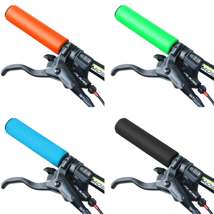 4 Pairs Mountain Folding Bicycle Silicone Foaming Sponge Handle Cover Rubber Shock Absorbing Anti-Slip Handle Set(Black) by buy2fix
