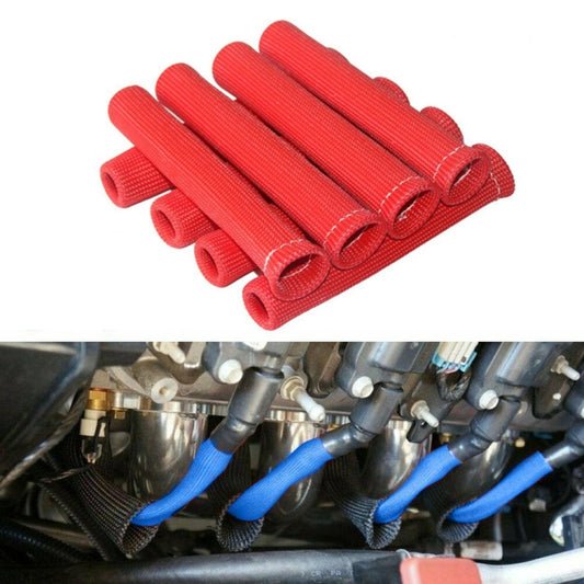 8 PCS / Set High-Temperature Car Spark Plug Protective Cover Spark Plug Heat Shield(Red) by buy2fix