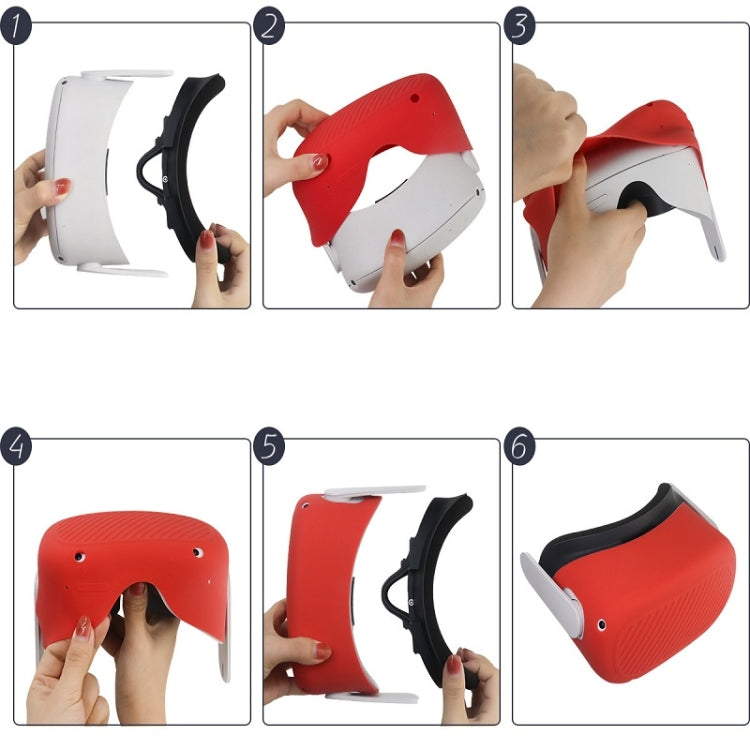 VR Glasses Silicone Waterproof Dust-Proof And Fall-Proof Protective Shell For Meta Quest(Red) by buy2fix