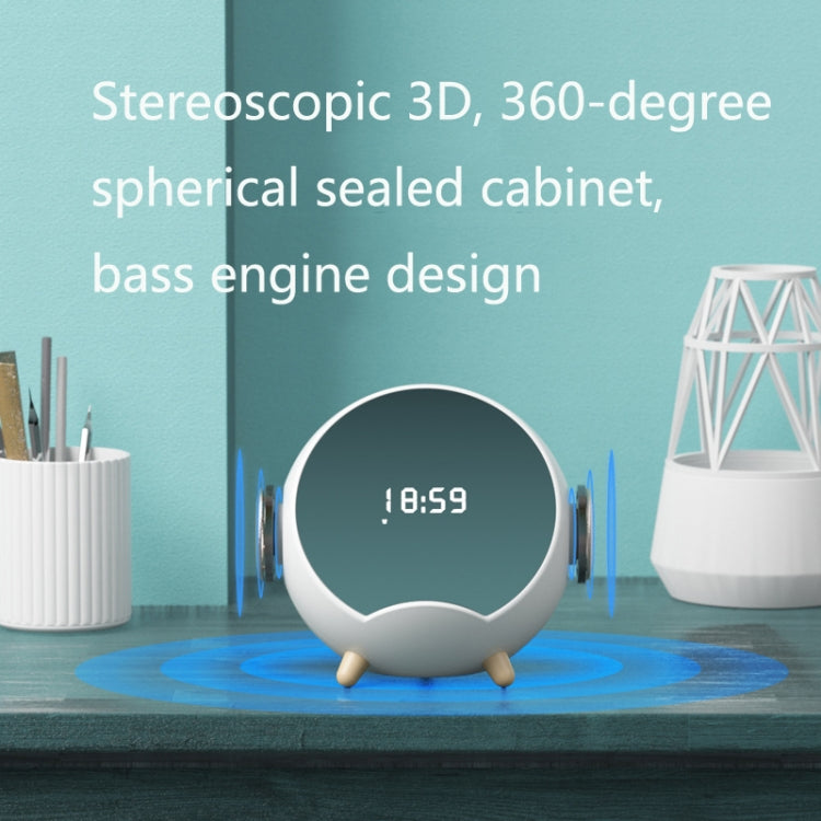 Mini Desktop Multi-Function Smart Wireless Charging Bluetooth Speaker with Alarm Clock & Phone Holder Function(Pink) by buy2fix