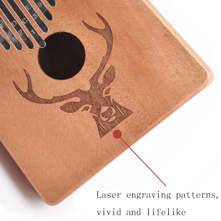 17-Tone Beginner Finger Piano Deer Head Kalimba Thumb Piano(Wooden Kit) by buy2fix