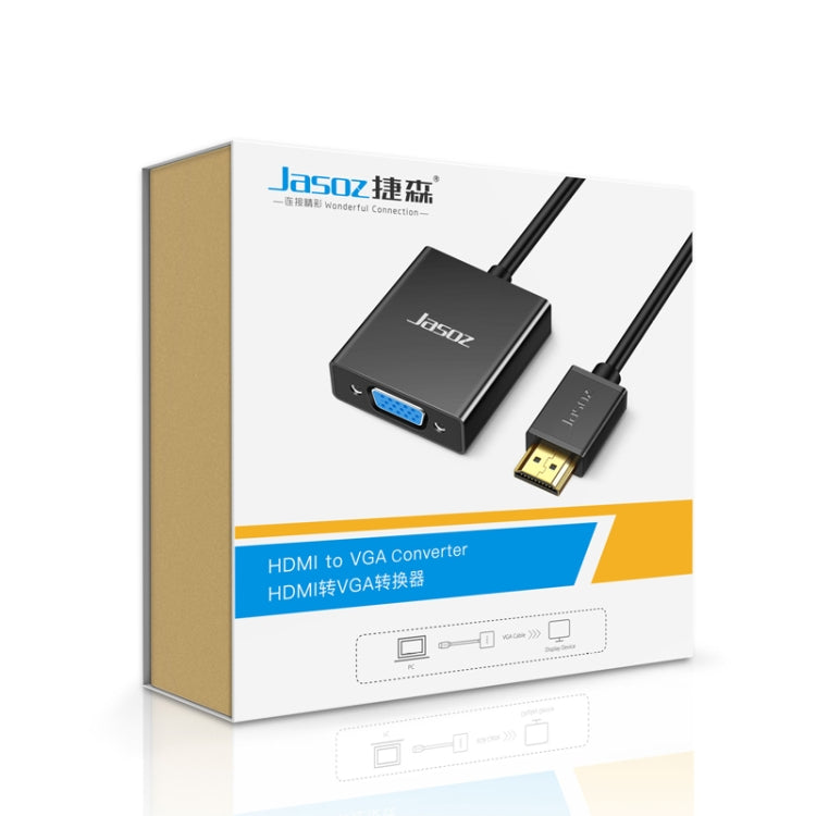 2 PCS Jasoz 1080P HDMI To VGA Converter Oxygen-Free Copper Core, Colour: With Audio Power Supply (White) by Jasoz