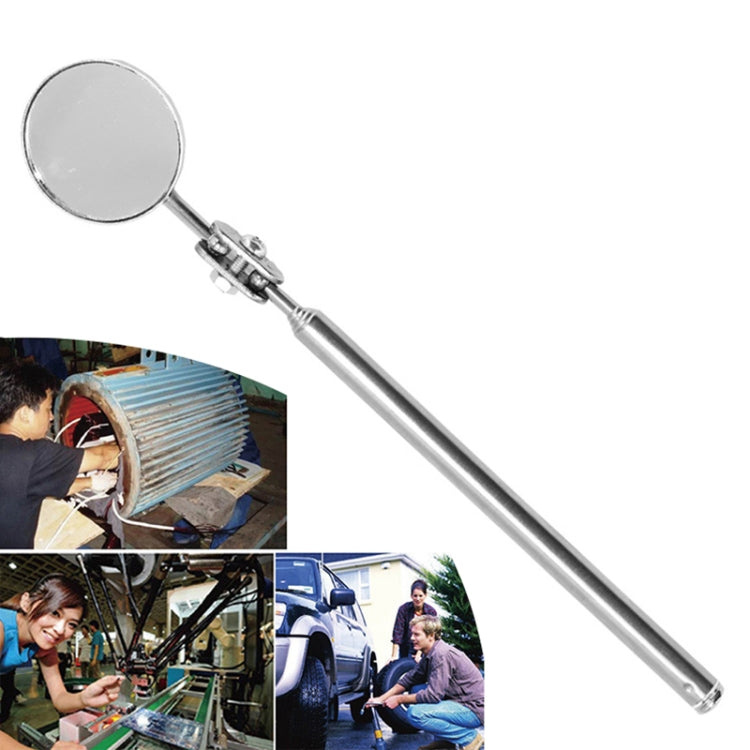 Car Repair Detection Mirror Universal Folding Telescopic Mirror Welding Chassis Inspection Mirror, Model: Black Handle 50mm by buy2fix