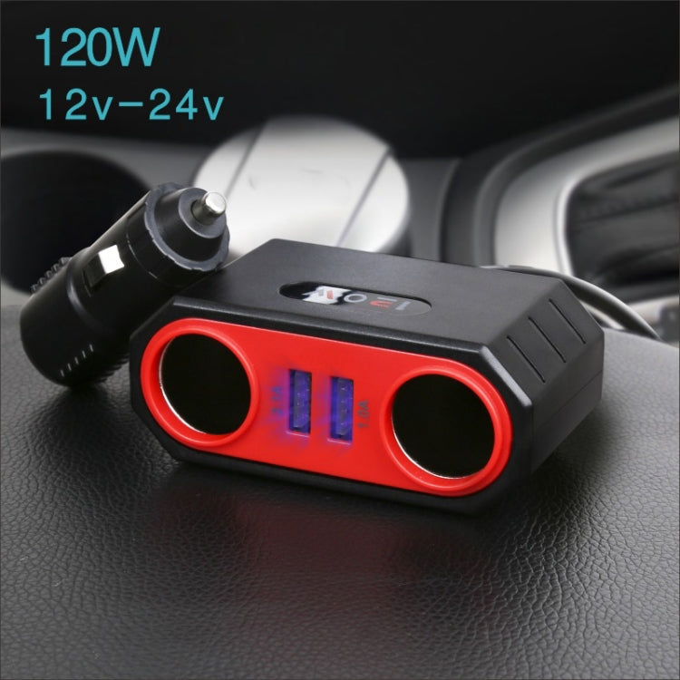 2 PCS Car Cigarette Lighter 1 In 2 Auto Multi-Function Mobile Phone Charger by buy2fix