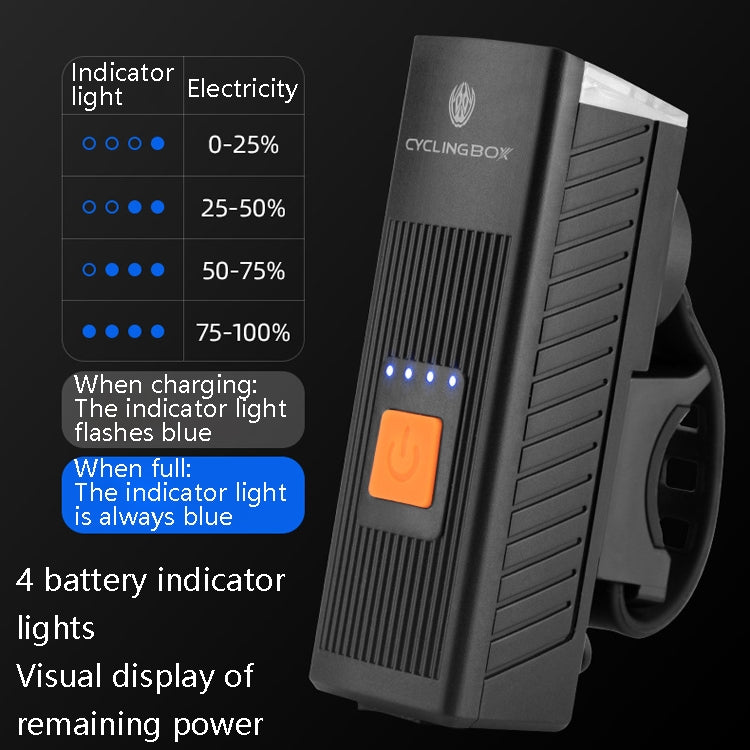 CYCLINGBOX BG-1811 Bicycle Charging Speaker Front Lamp USB Multi-Function Mountain Bike Accessories(Blue) by CYCLINGBOX