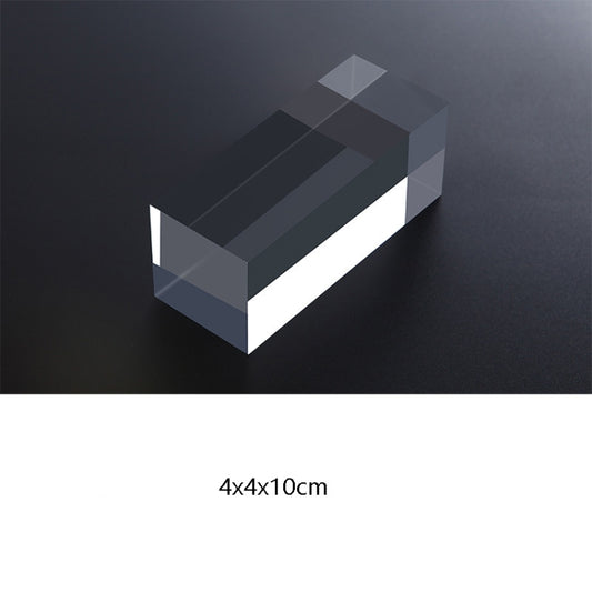 Cube 4x4x10cm Transparent Acrylic Geometric Photo Props Photography Background Plate Ornaments by buy2fix