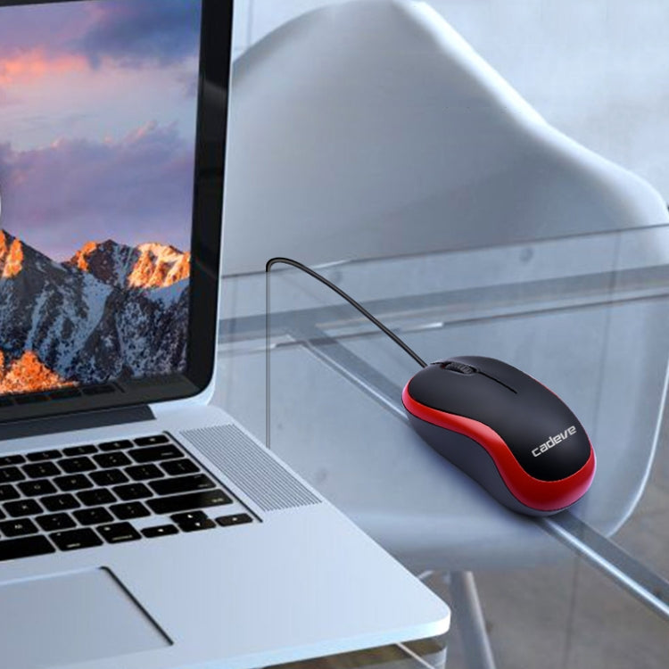 3 PCS Cadeve M220 3 Keys USB Wired Fashion Portable Mouse(Black Blue) by Cadeve