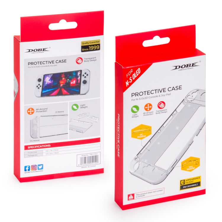 DOBE Game Handle Transparent Crystal Case TPU Protective Cover For Switch OLED Console(Transparent Color) by DOBE