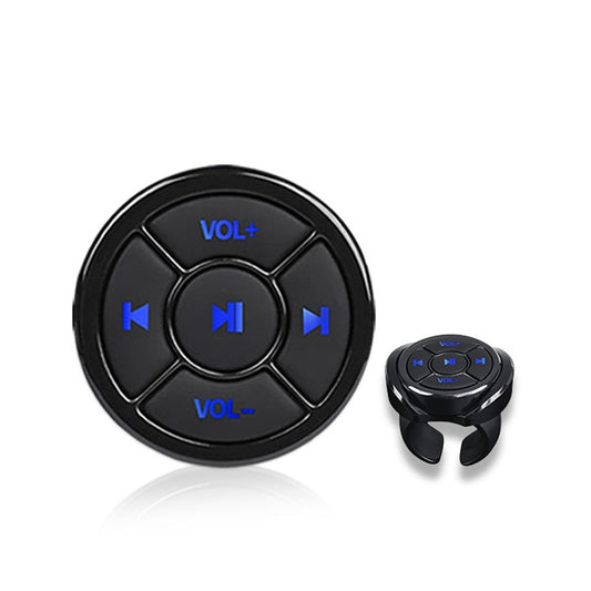 Car Mobile Phone Remote Control Bluetooth Wireless Multimedia Button Remote Control Music Playback Selfie, Colour: Black With Buckle by buy2fix