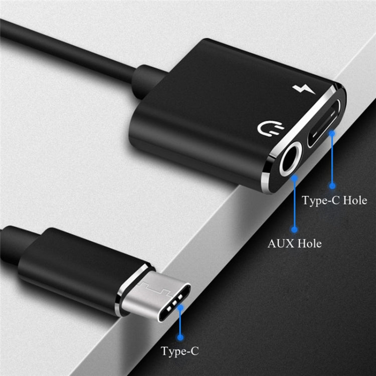 USB-C / Type-C to 3.5mm Aux + USB-C / Type C Earphone Adapter Charger Audio Cable (pink) by buy2fix