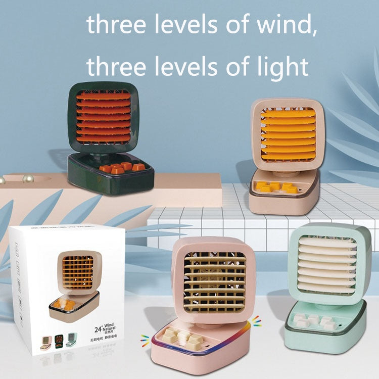 A5 Mini Humidifying Refrigeration Air Conditioning Fan USB Home Desktop Water Cooling Fan(Ivory Camel) by buy2fix