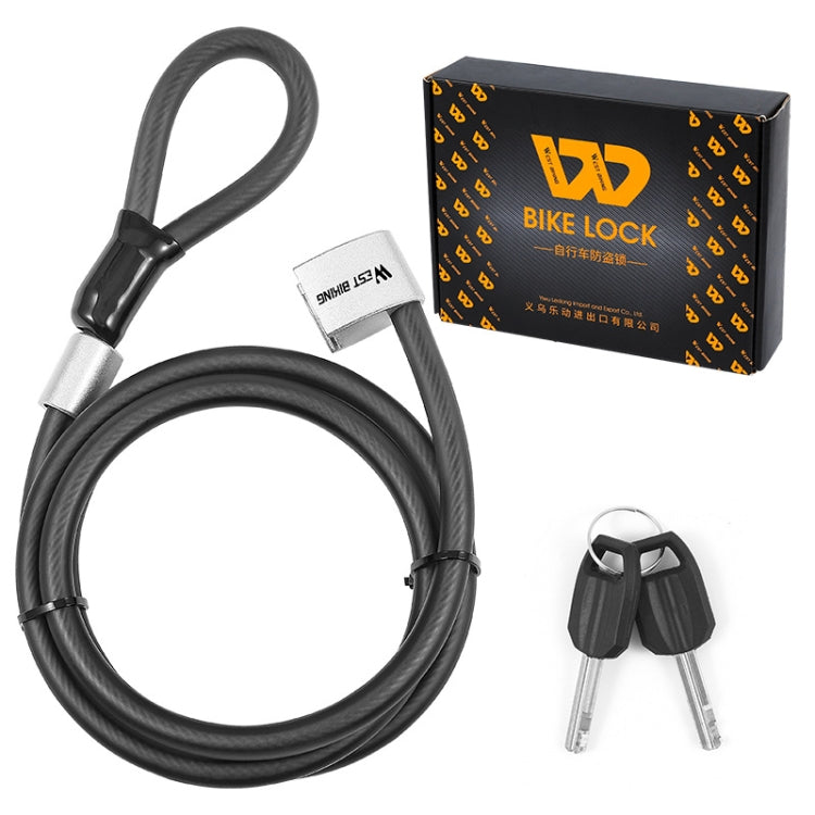 WEST BIKING YP0705066 Lengthen Steel Cable Lock Motorcycle Mountain Bike Bicycle Anti-Theft Lock(Cable Lock) by WEST BIKING