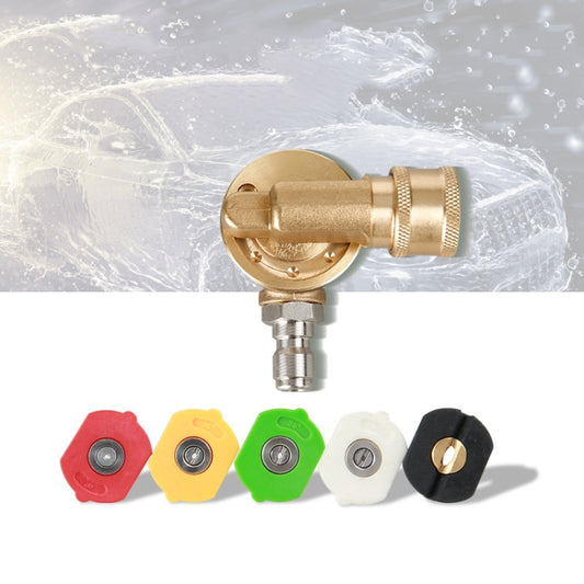 High Pressure Cleaning Machine Accessories Brush Head 240 Degrees Rotating 1/4 Live Joint(7 Speed Corner +5 Color Nozzle) by buy2fix