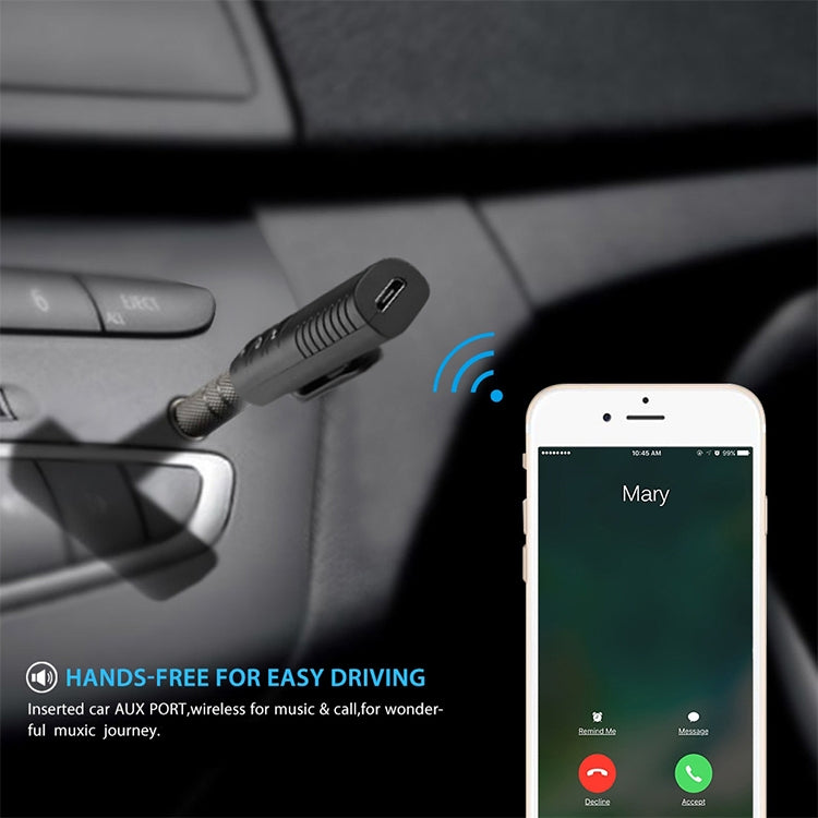 H-139 3.5mm Lavalier Bluetooth Audio Receiver with Metal Adapter(White) by buy2fix